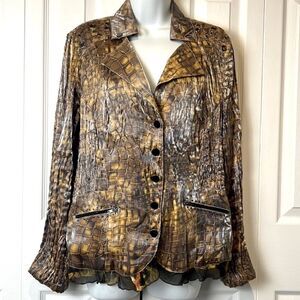 Alberto Makali Gold, Black ,Brown Blazer‎ Size M/L (see measurements)